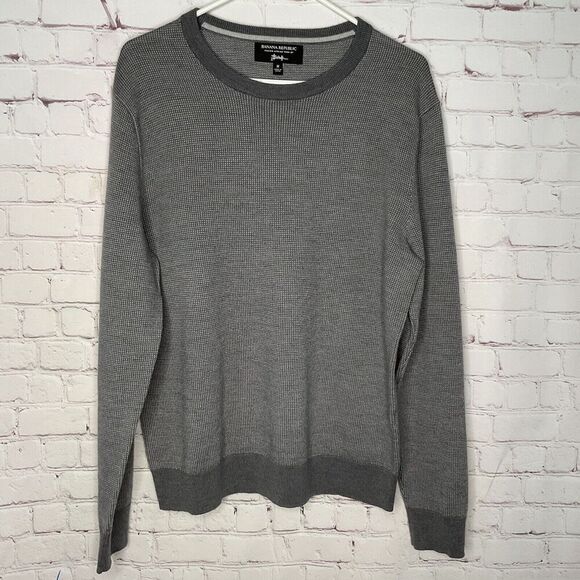 Banana Republic Baruffa Sweater Men's Medium Gray Italian Merino Wool Pullover - Picture 1 of 8